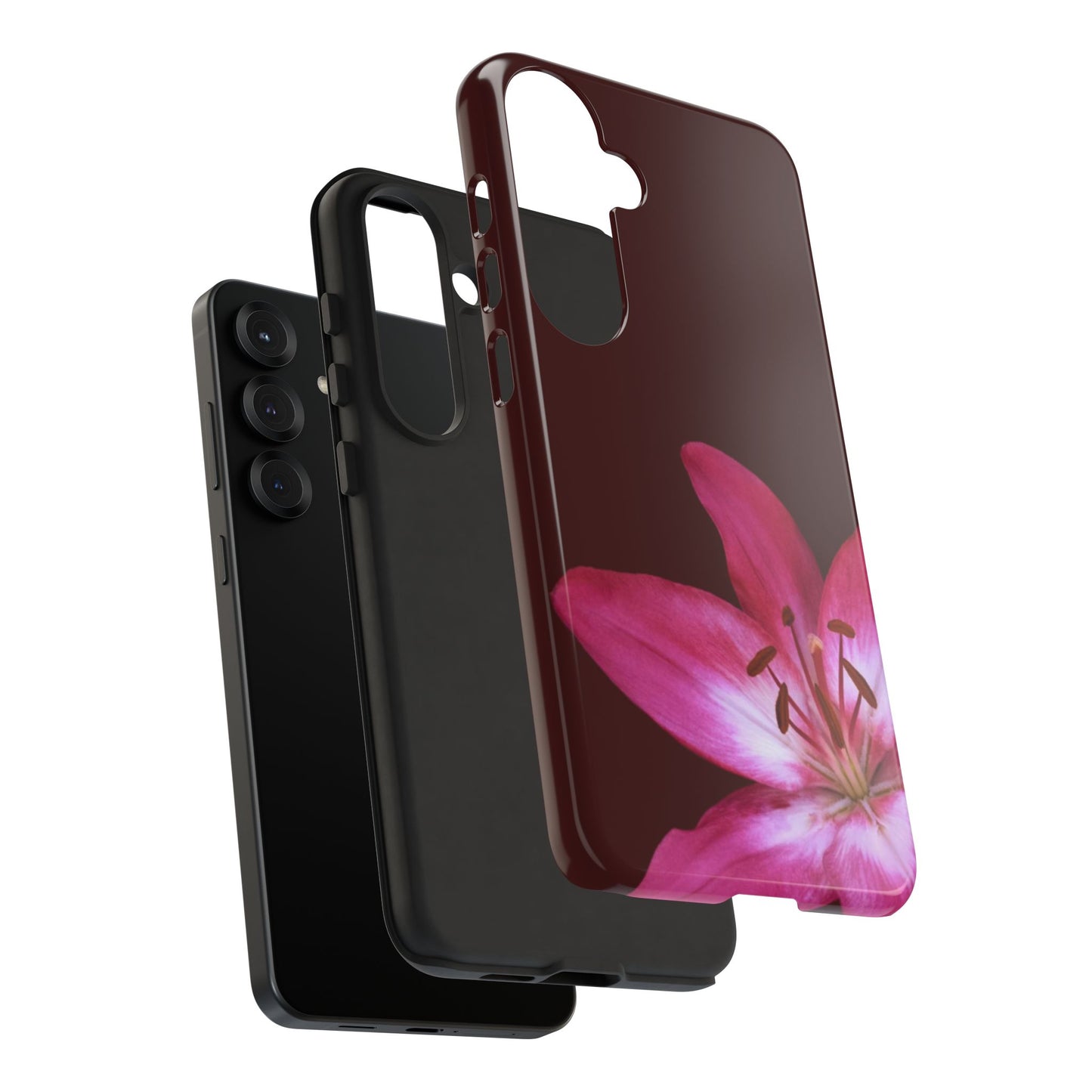 Burgundy Lily Floral – Phone Case Tough Case