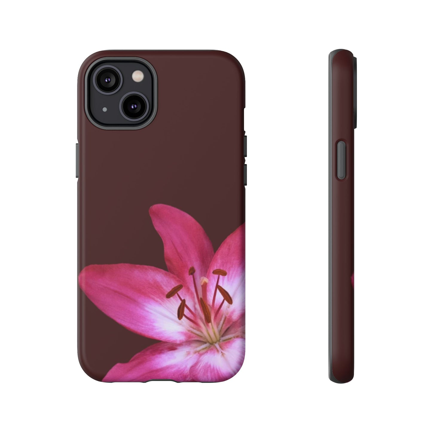Burgundy Lily Floral – Phone Case Tough Case