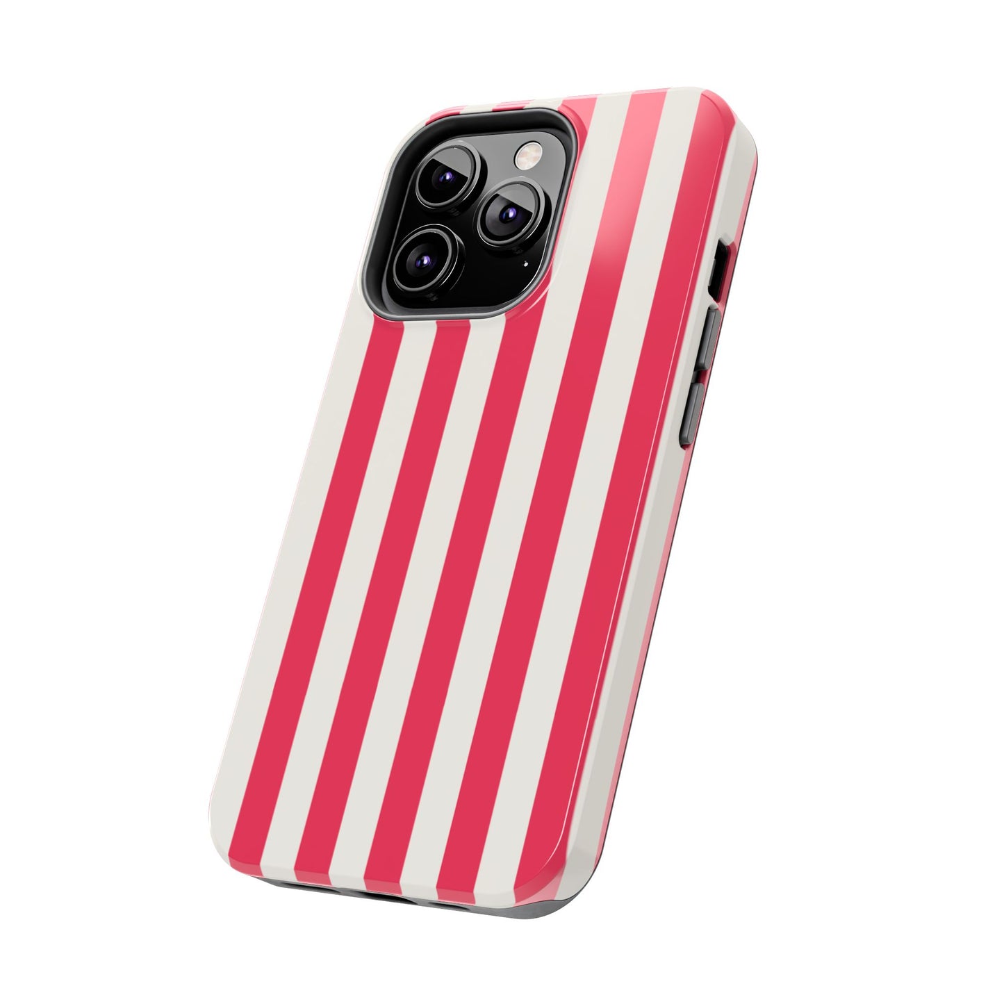 Red Strips — Red & White Vertical Stripe Tough Phone Case