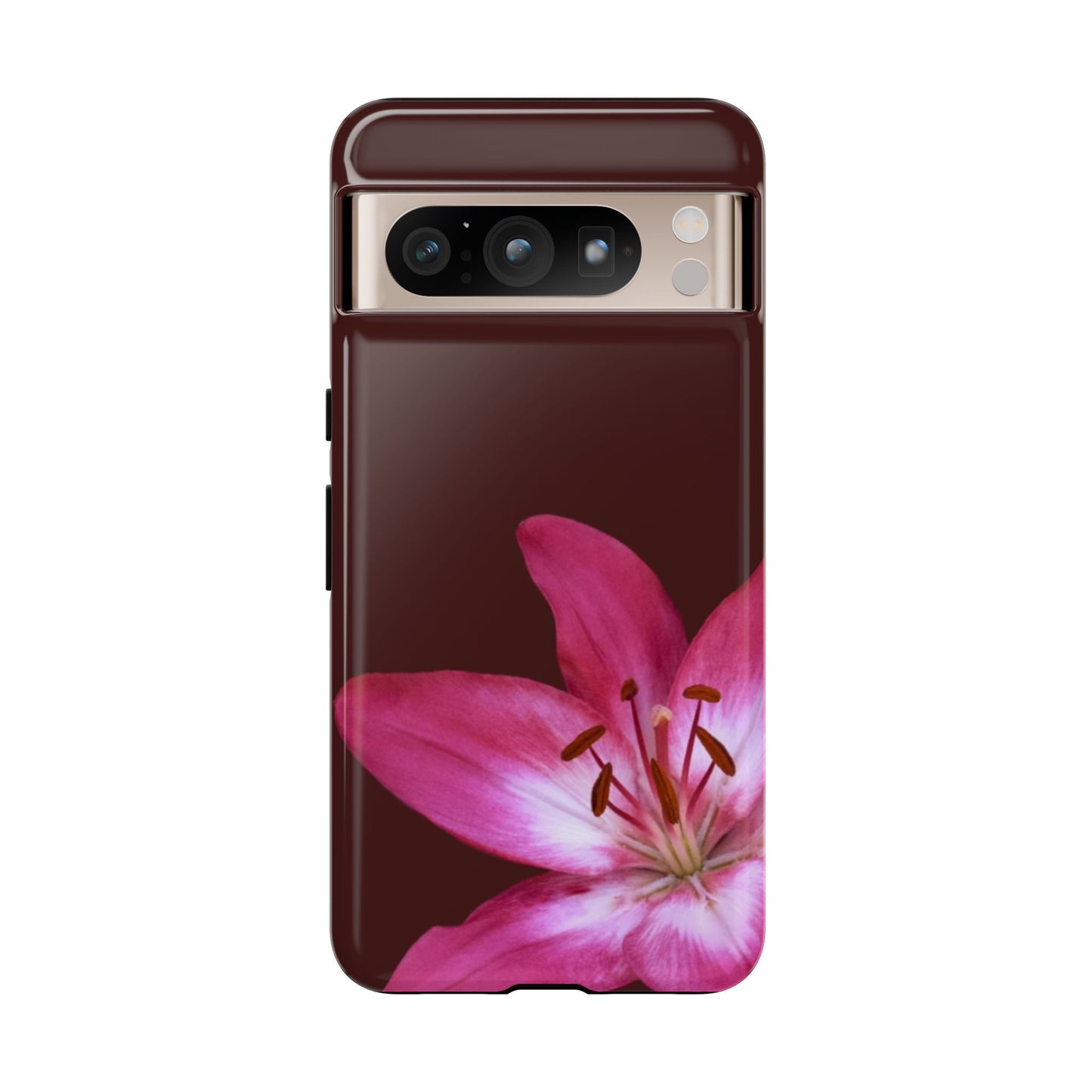 Burgundy Lily Floral – Phone Case Tough Case