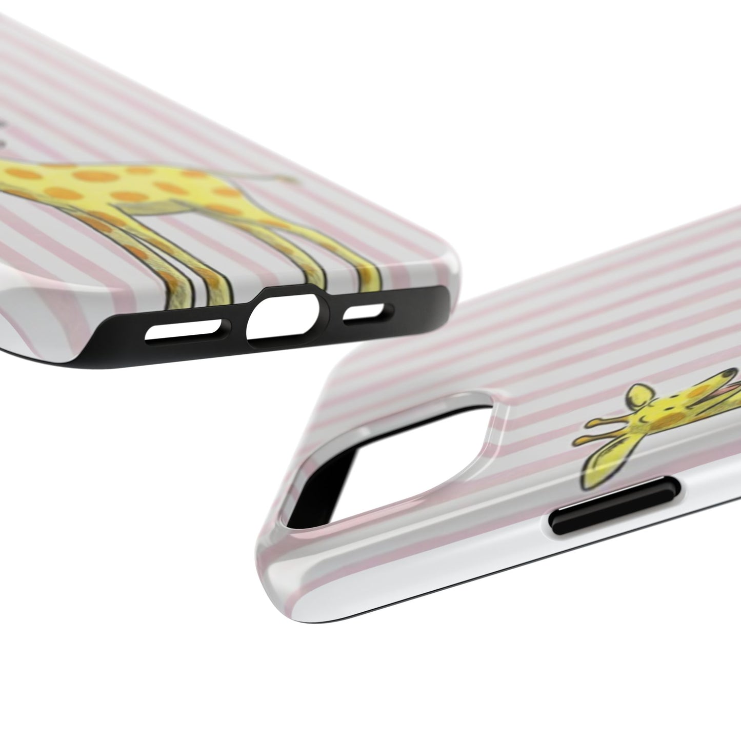 Curious George and Giraffe — Giraffe & Monkey Phone Case Cute Pink Striped Tough Case