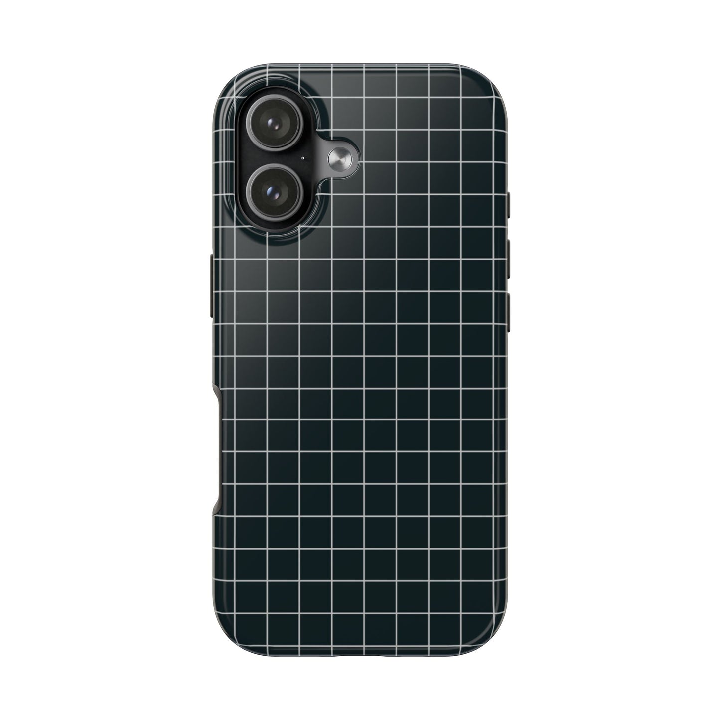 Black White Minimalist  Grid Pattern  —  Tough Phone Case