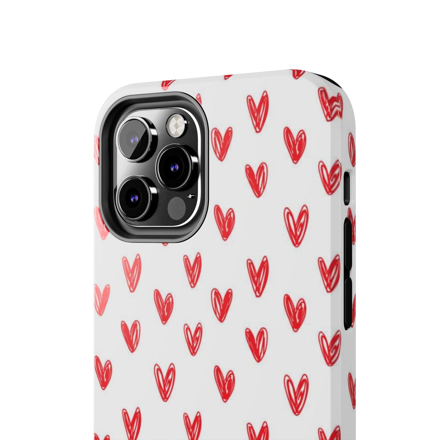 Love Notes | Red Hand-Drawn Hearts Phone Case Tough Phone Case