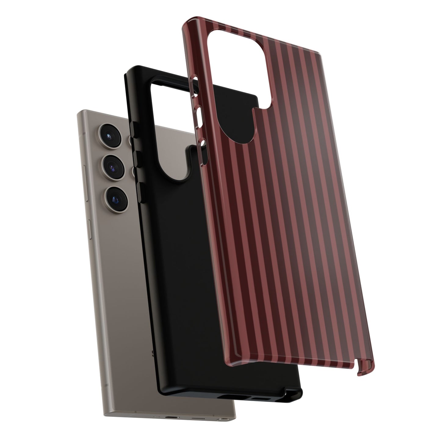 Striped Double Burgundy  — Tough Phone Case