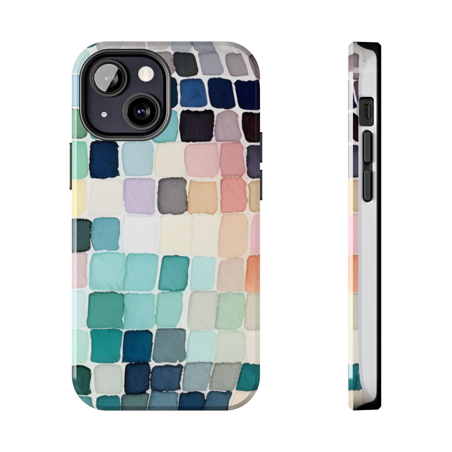 Watercolor —  Abstract Mosaic Tough Phone Case Pastel Tile Protective Cover