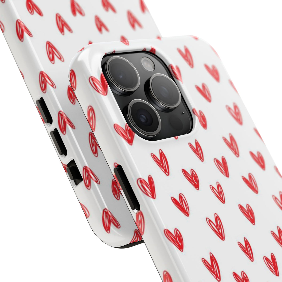 Love Notes | Red Hand-Drawn Hearts Phone Case Tough Phone Case