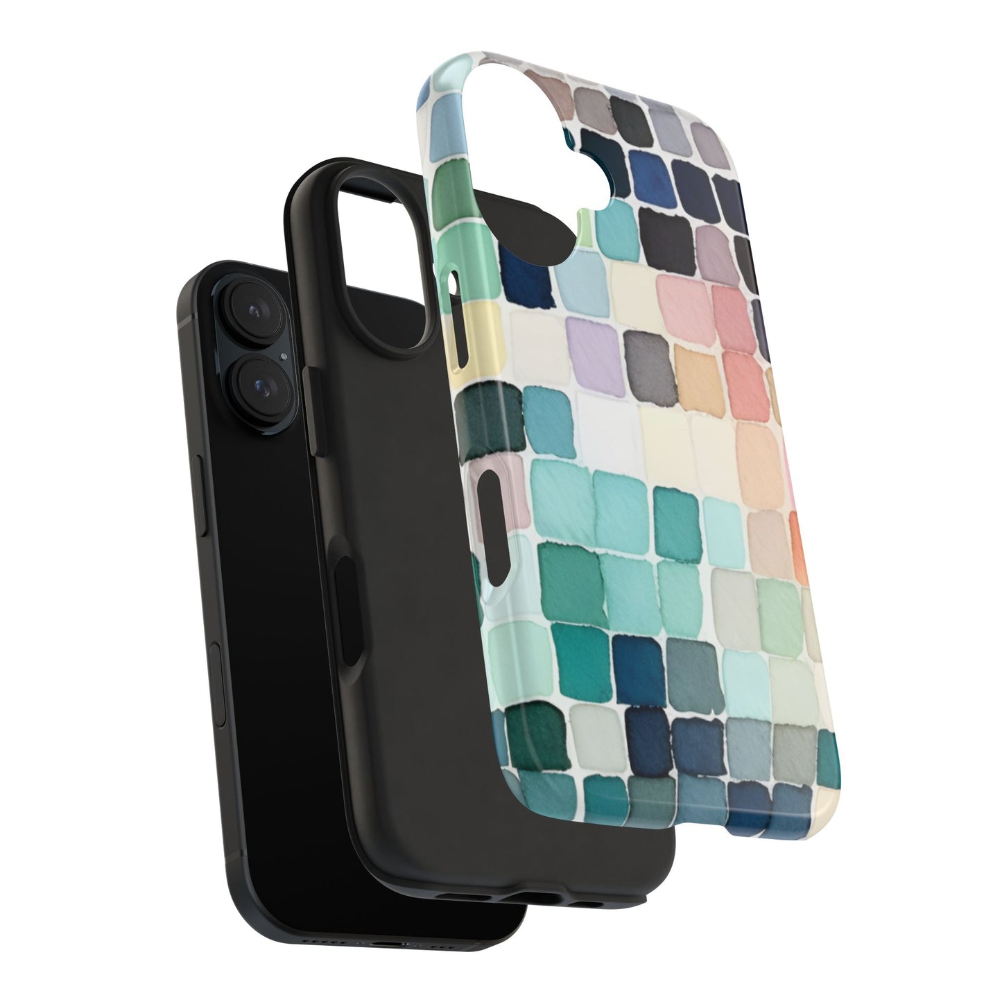 Watercolor —  Abstract Mosaic Tough Phone Case Pastel Tile Protective Cover