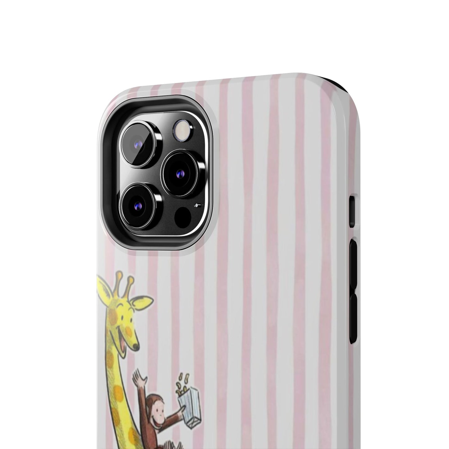 Curious George and Giraffe — Giraffe & Monkey Phone Case Cute Pink Striped Tough Case