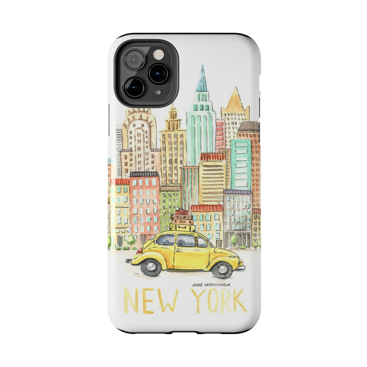 New York – New York Watercolor Skyline Tough Phone Case