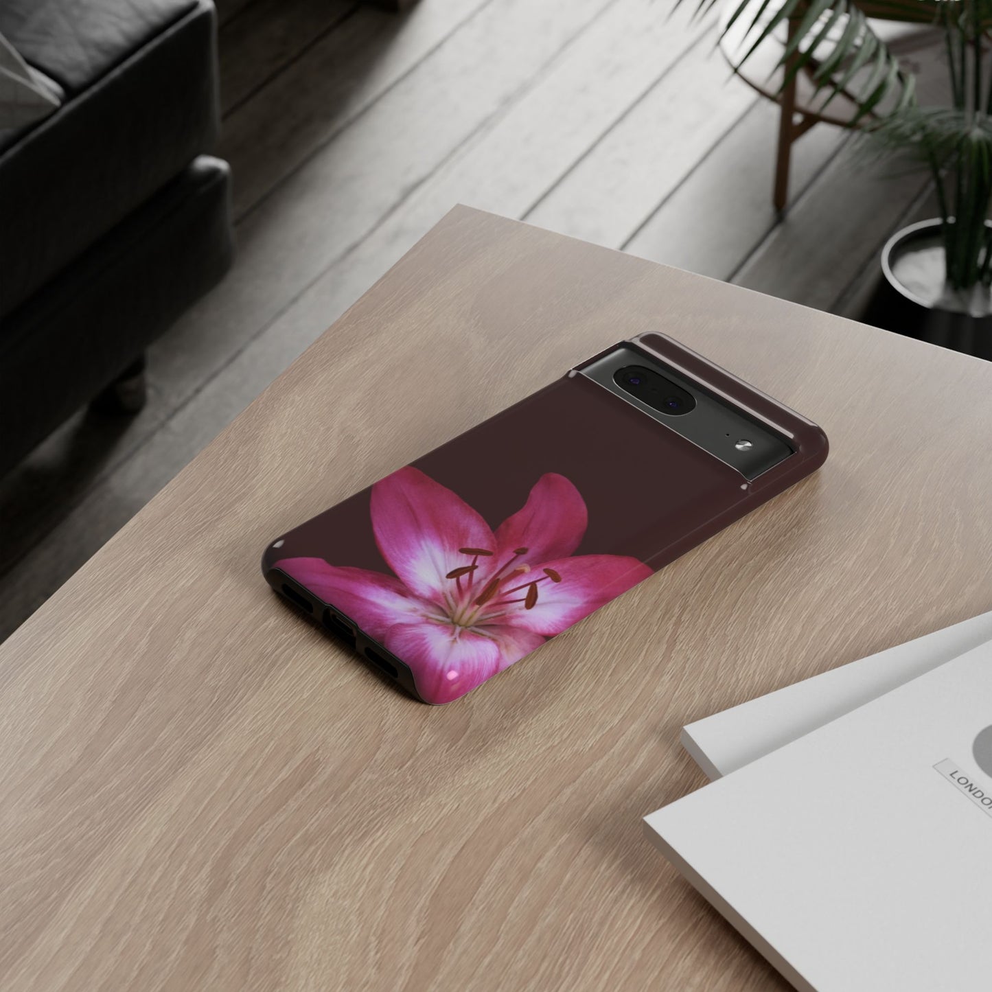Burgundy Lily Floral – Phone Case Tough Case