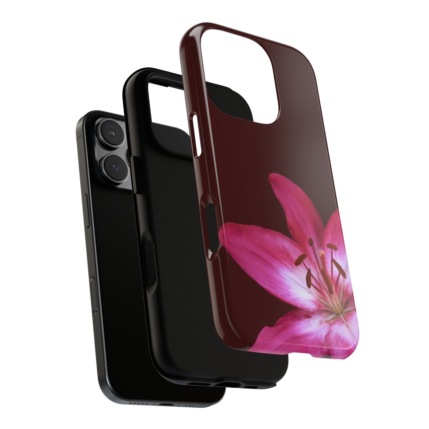 Burgundy Lily Floral – Phone Case Tough Case