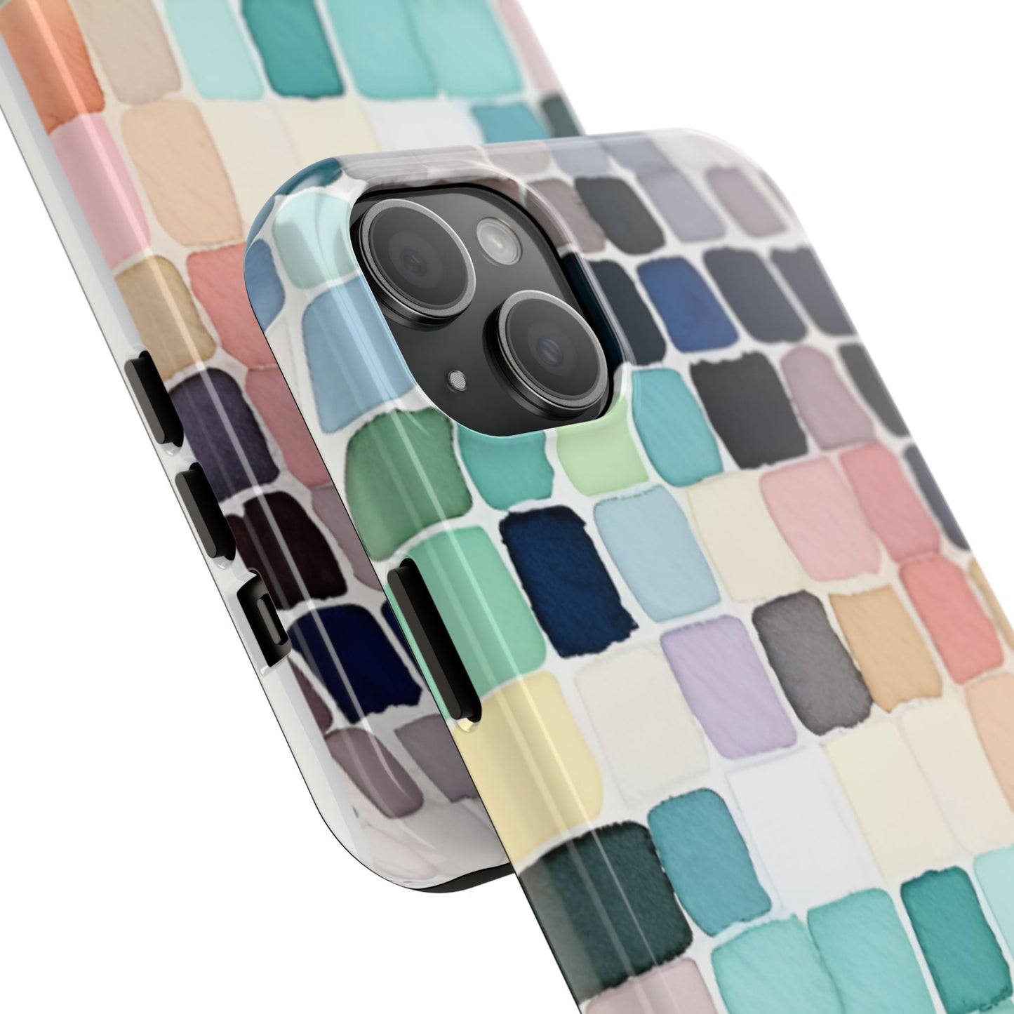 Watercolor —  Abstract Mosaic Tough Phone Case Pastel Tile Protective Cover