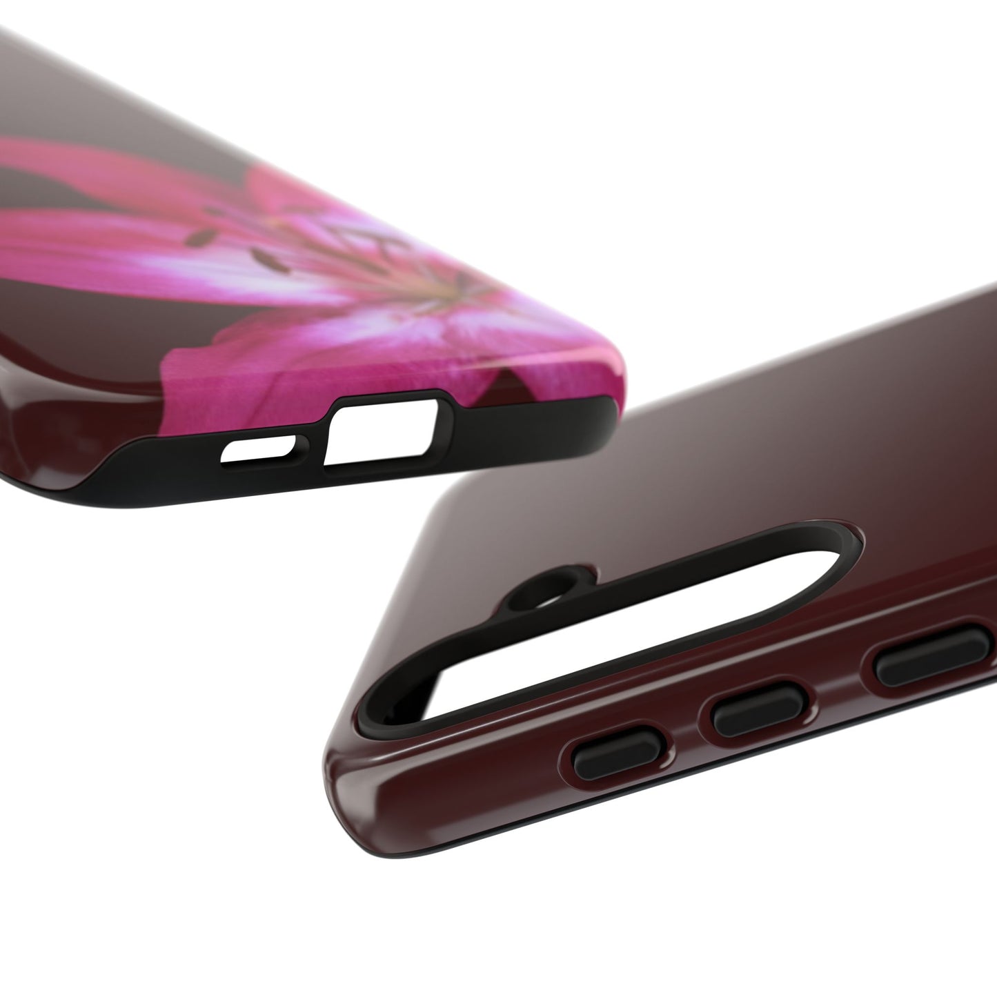 Burgundy Lily Floral – Phone Case Tough Case