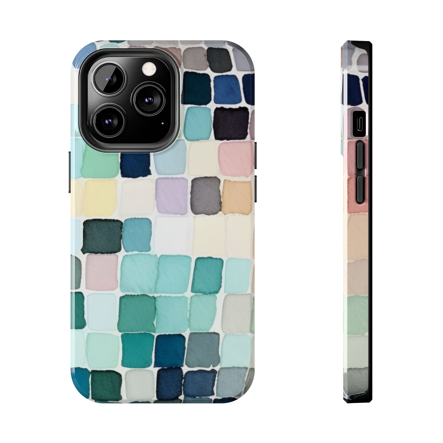 Watercolor —  Abstract Mosaic Tough Phone Case Pastel Tile Protective Cover