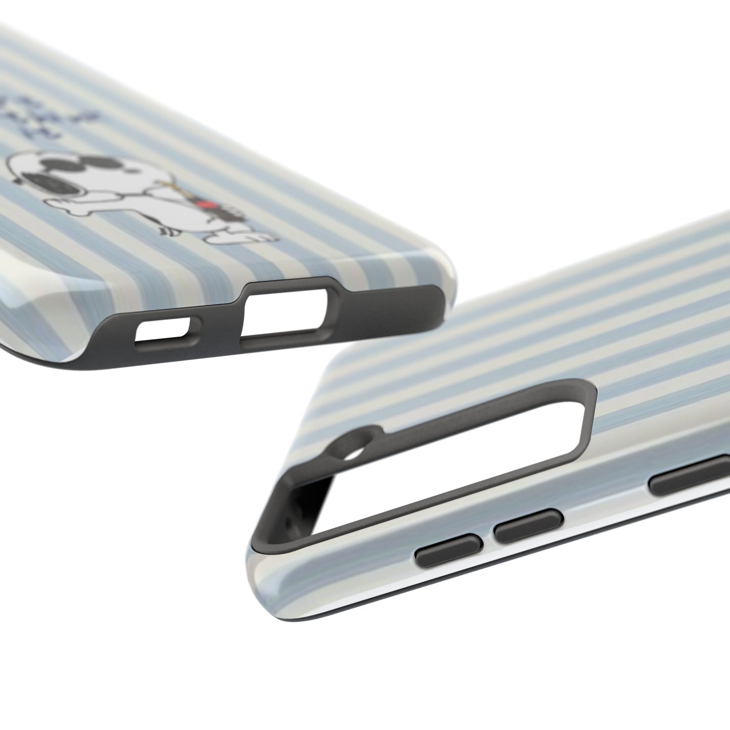 Snoopy "Don't Overthink It" Tough Phone Case — Striped Protective Cover