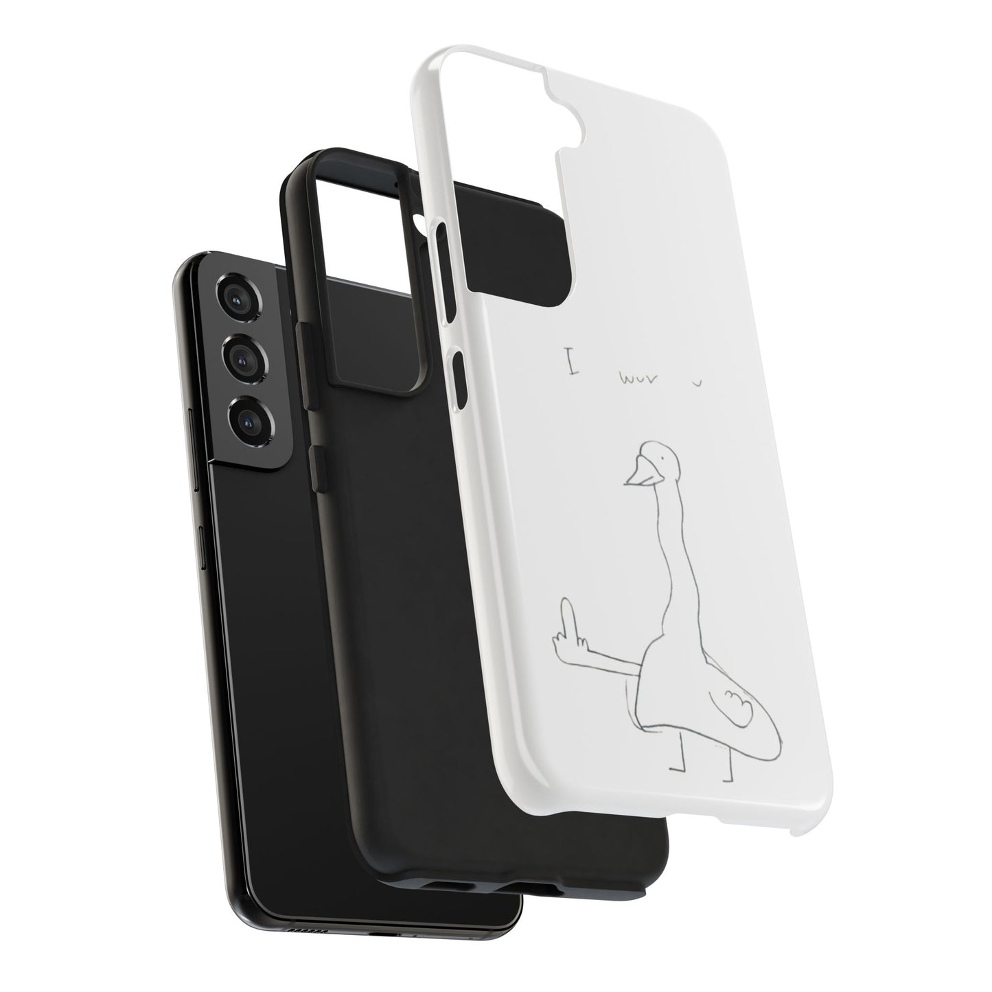 Funny Duck 'I wuv u'— Tough Phone Case