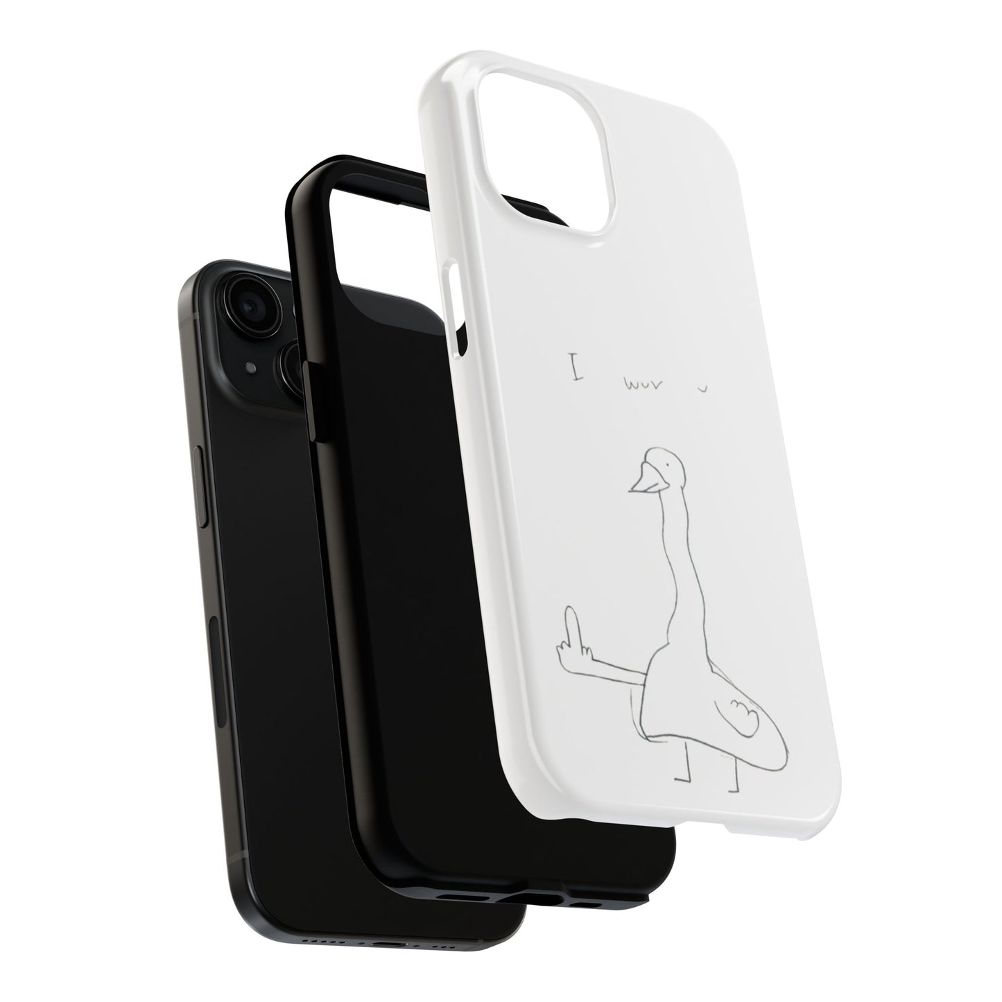 Funny Duck 'I wuv u'— Tough Phone Case