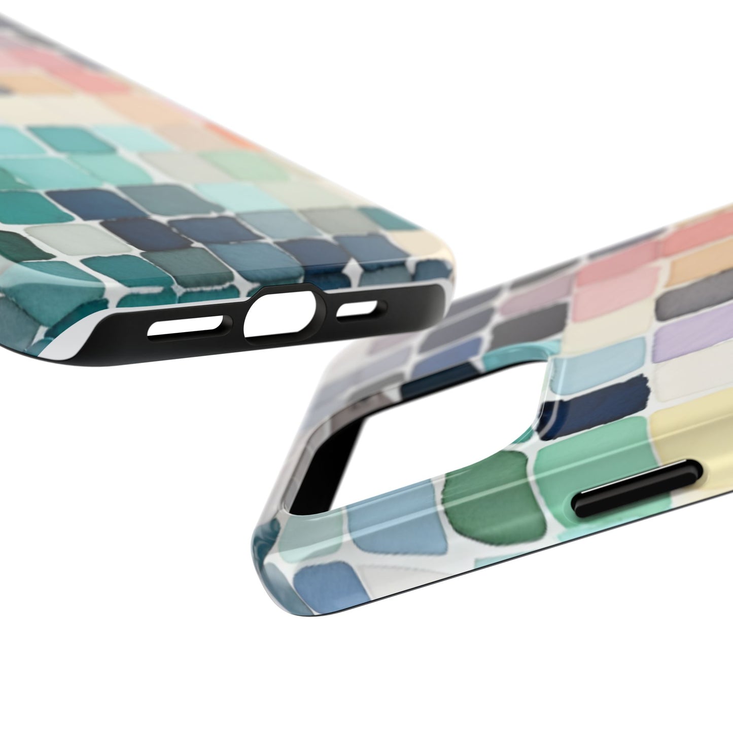 Watercolor —  Abstract Mosaic Tough Phone Case Pastel Tile Protective Cover