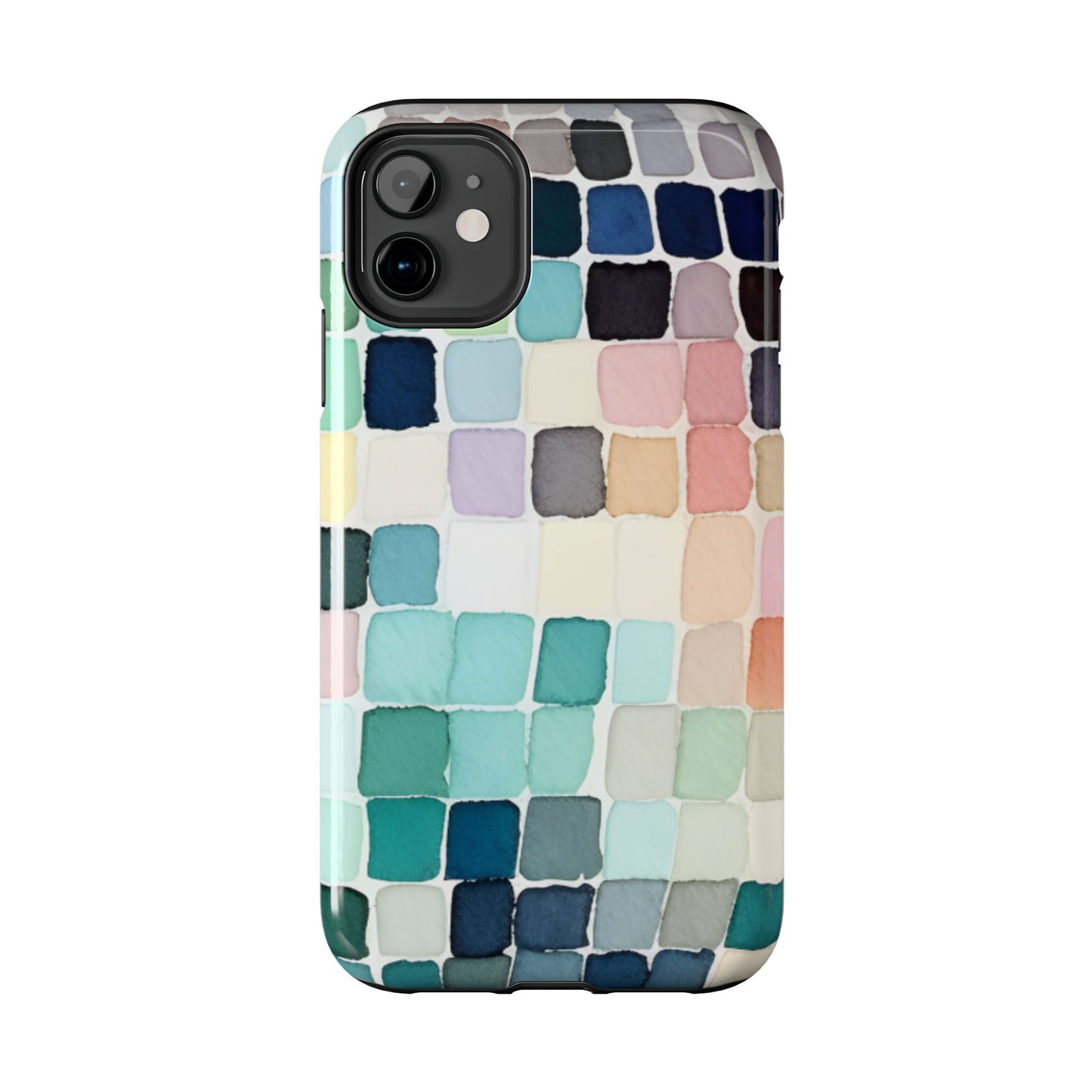 Watercolor —  Abstract Mosaic Tough Phone Case Pastel Tile Protective Cover