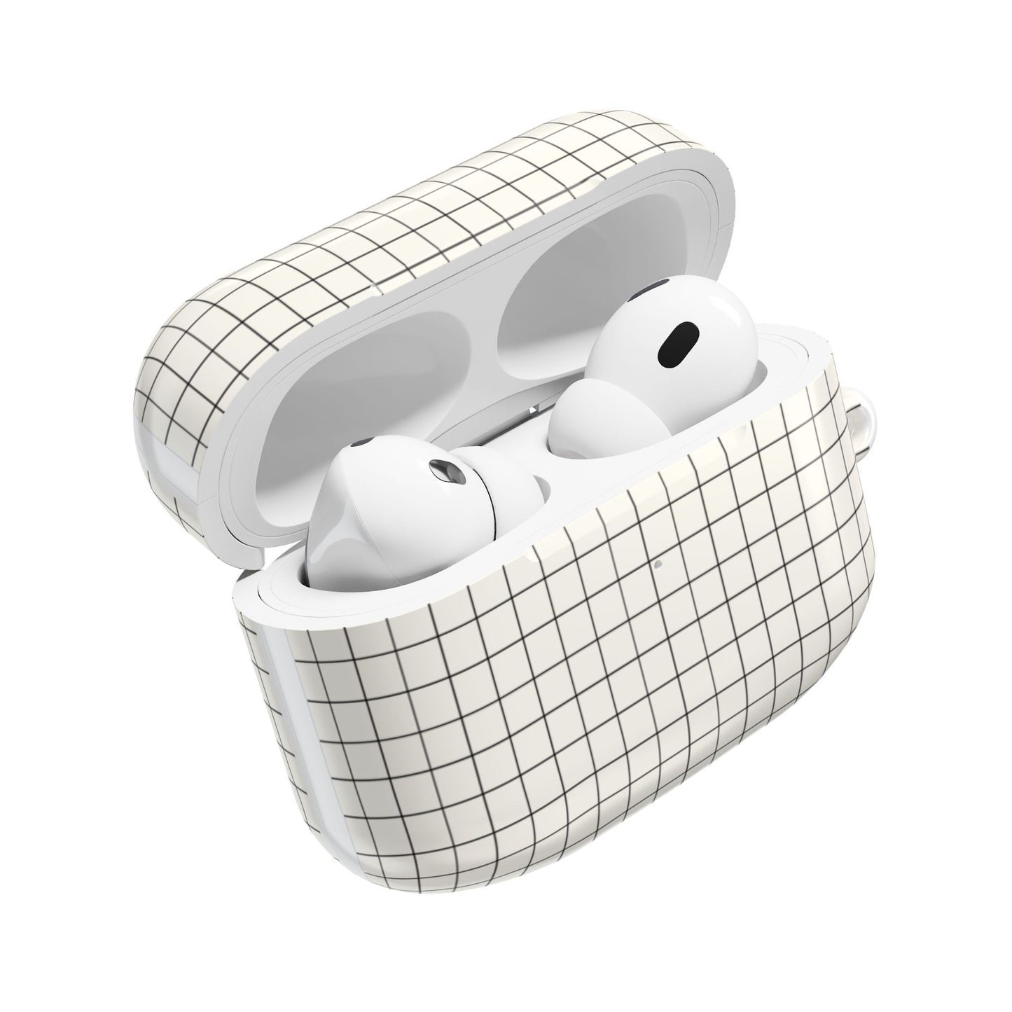 Minimal Grid Pattern AirPod Case | Black Checkered Design