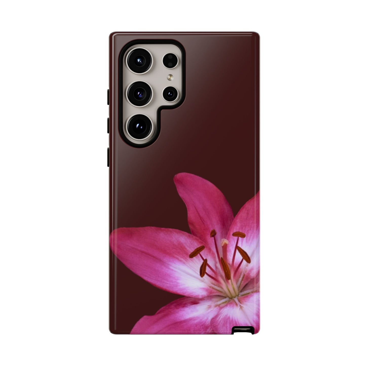 Burgundy Lily Floral – Phone Case Tough Case