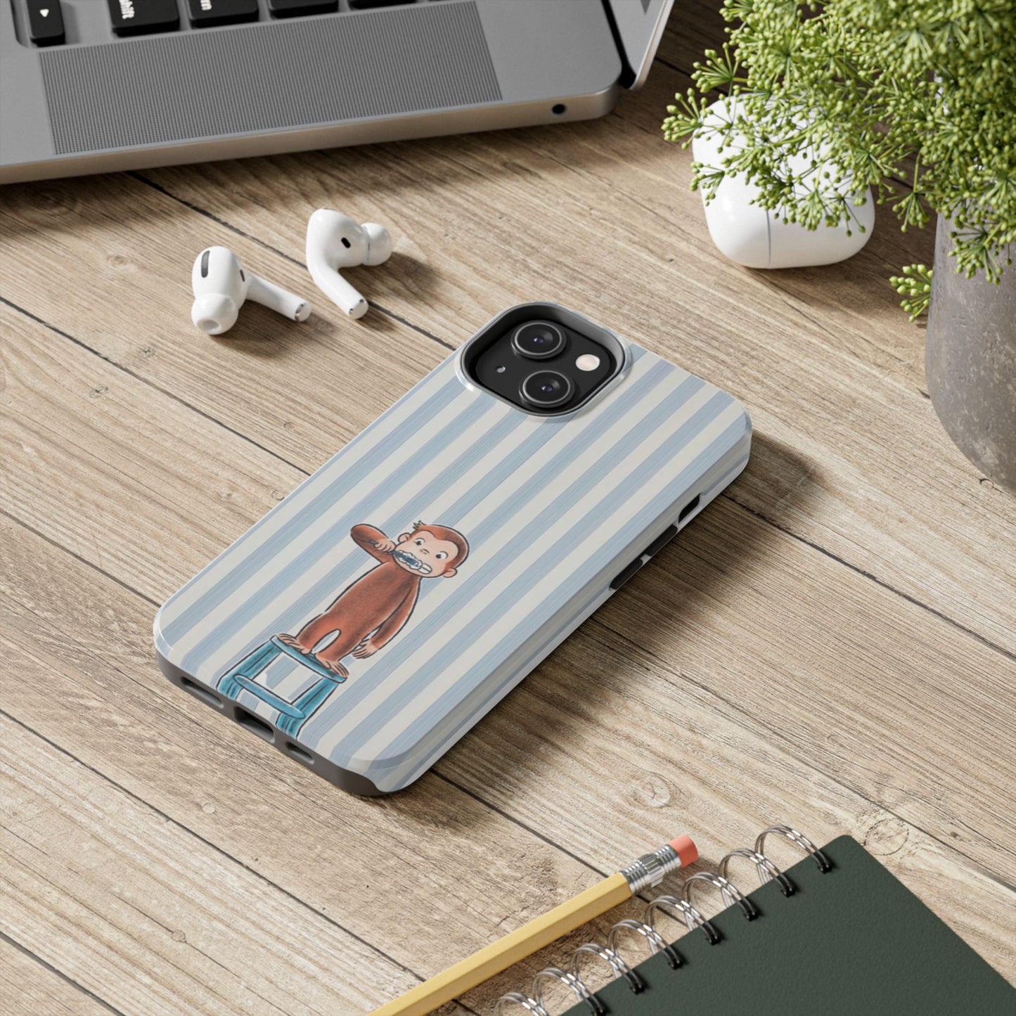 Curious George, Brushing Teeth — Monkey Brushing Tooth Tough Phone Case