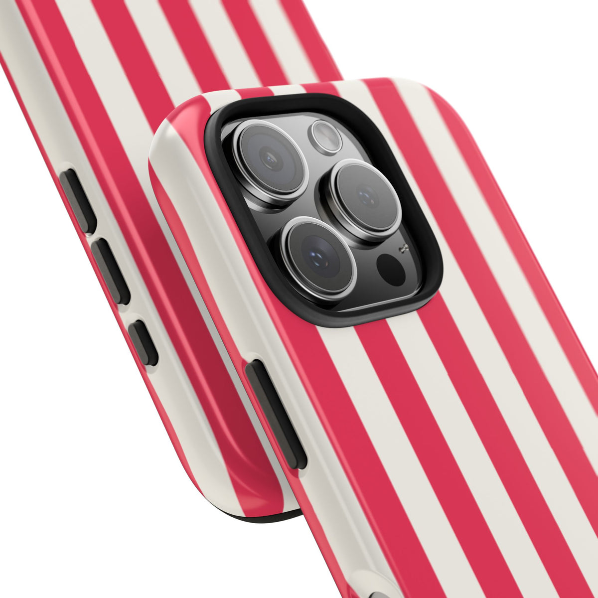 Red Strips — Red & White Vertical Stripe Tough Phone Case