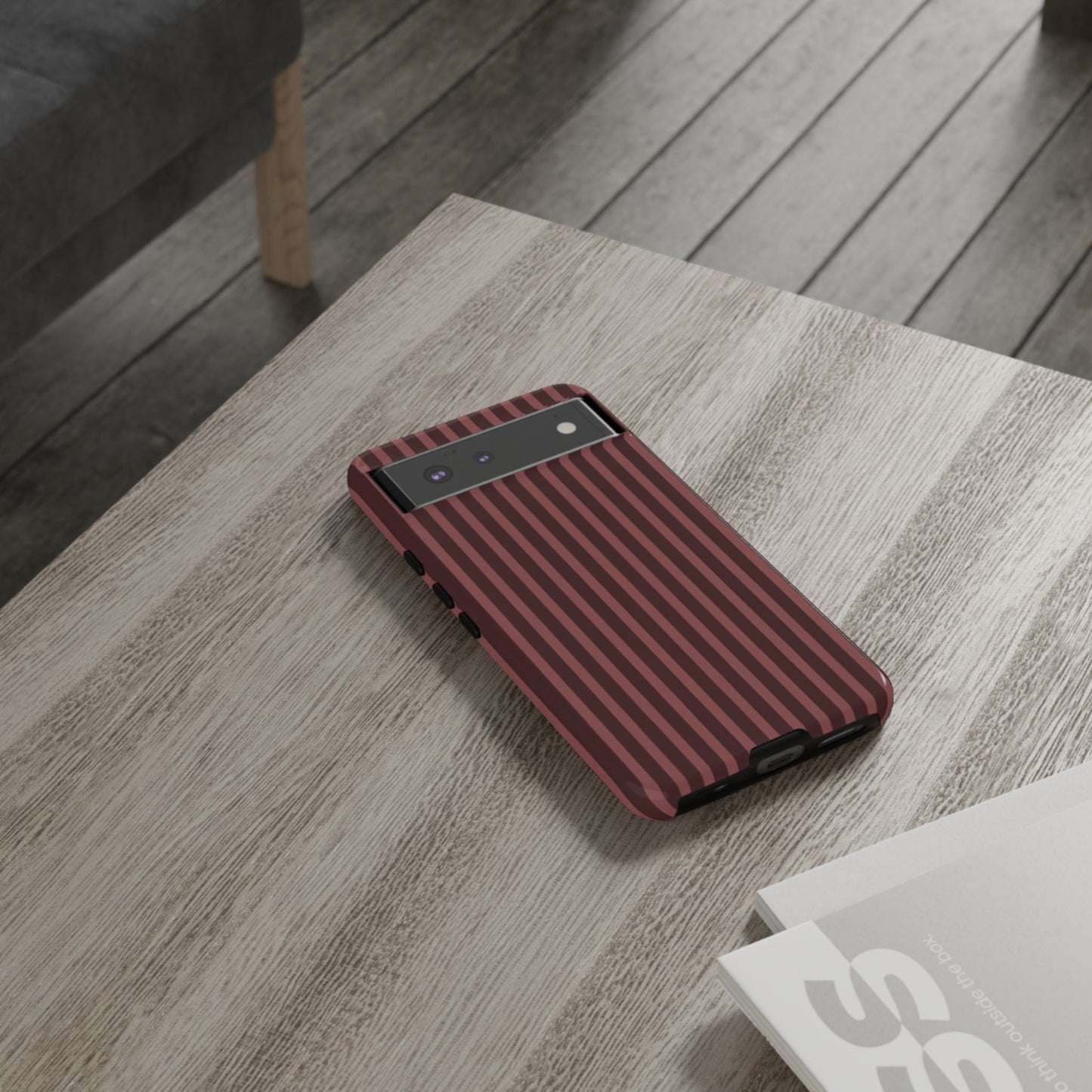 Striped Double Burgundy  — Tough Phone Case
