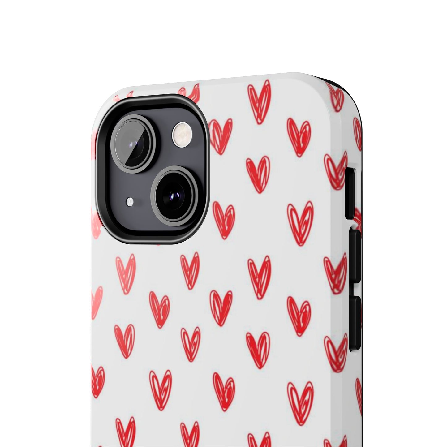 Love Notes | Red Hand-Drawn Hearts Phone Case Tough Phone Case