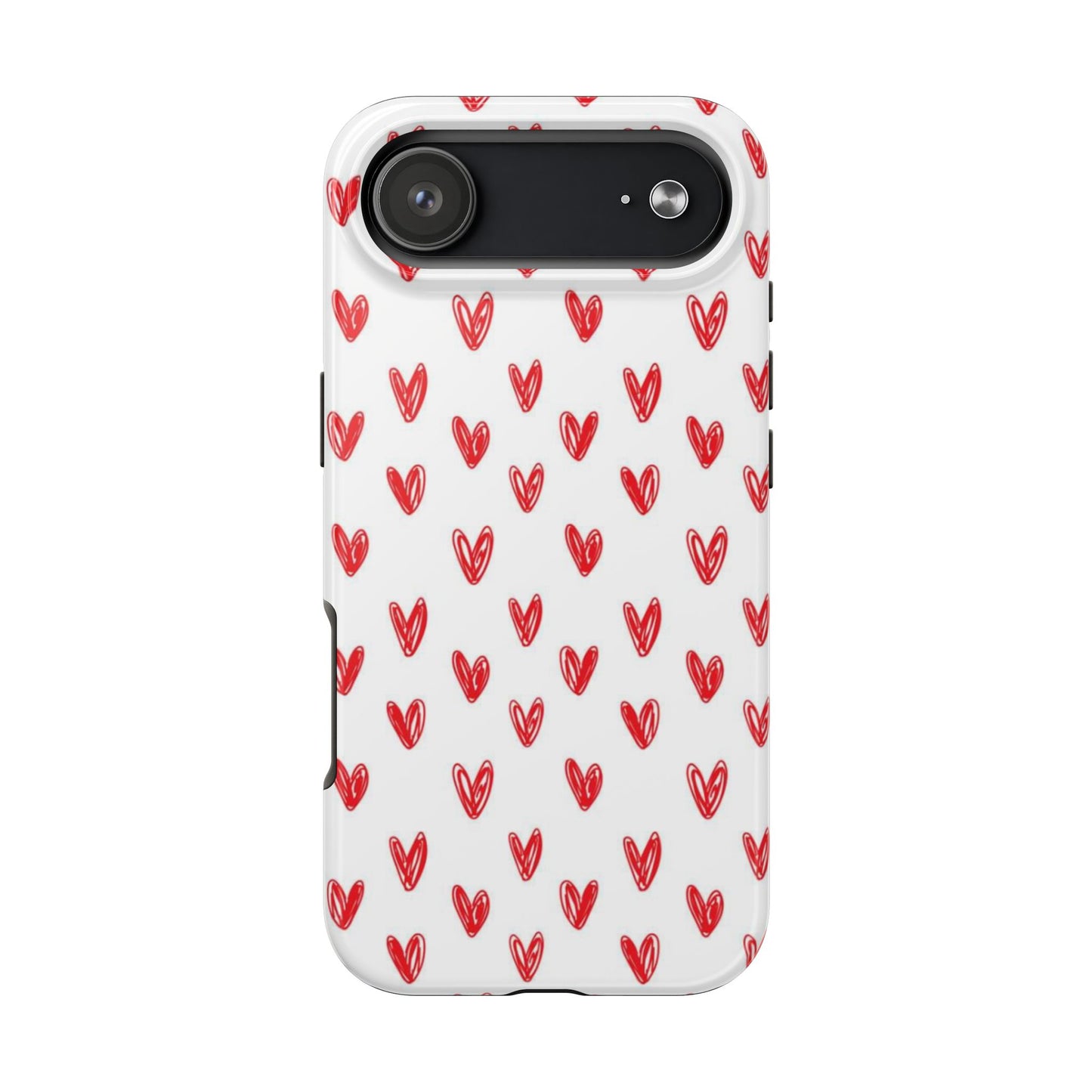 Love Notes | Red Hand-Drawn Hearts Phone Case Tough Phone Case