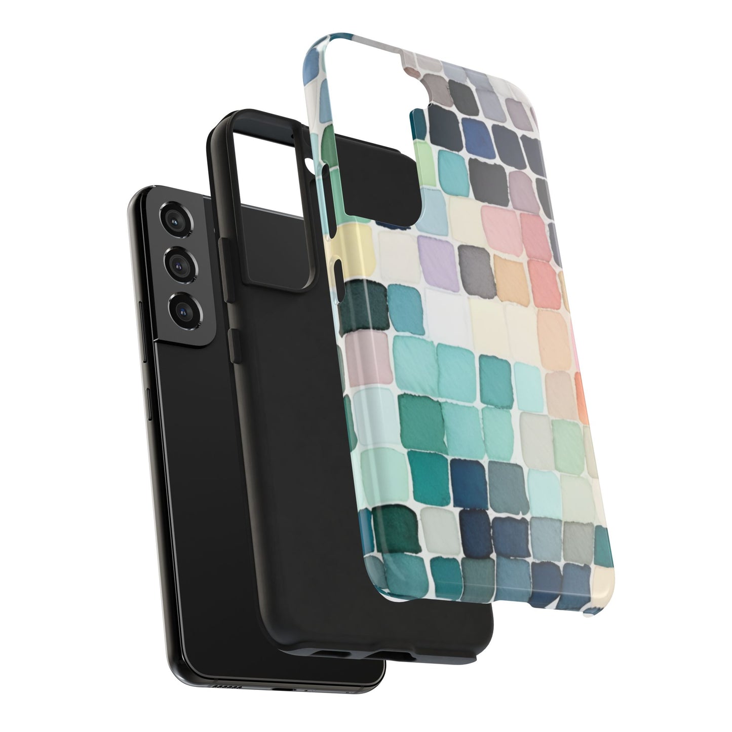 Watercolor —  Abstract Mosaic Tough Phone Case Pastel Tile Protective Cover