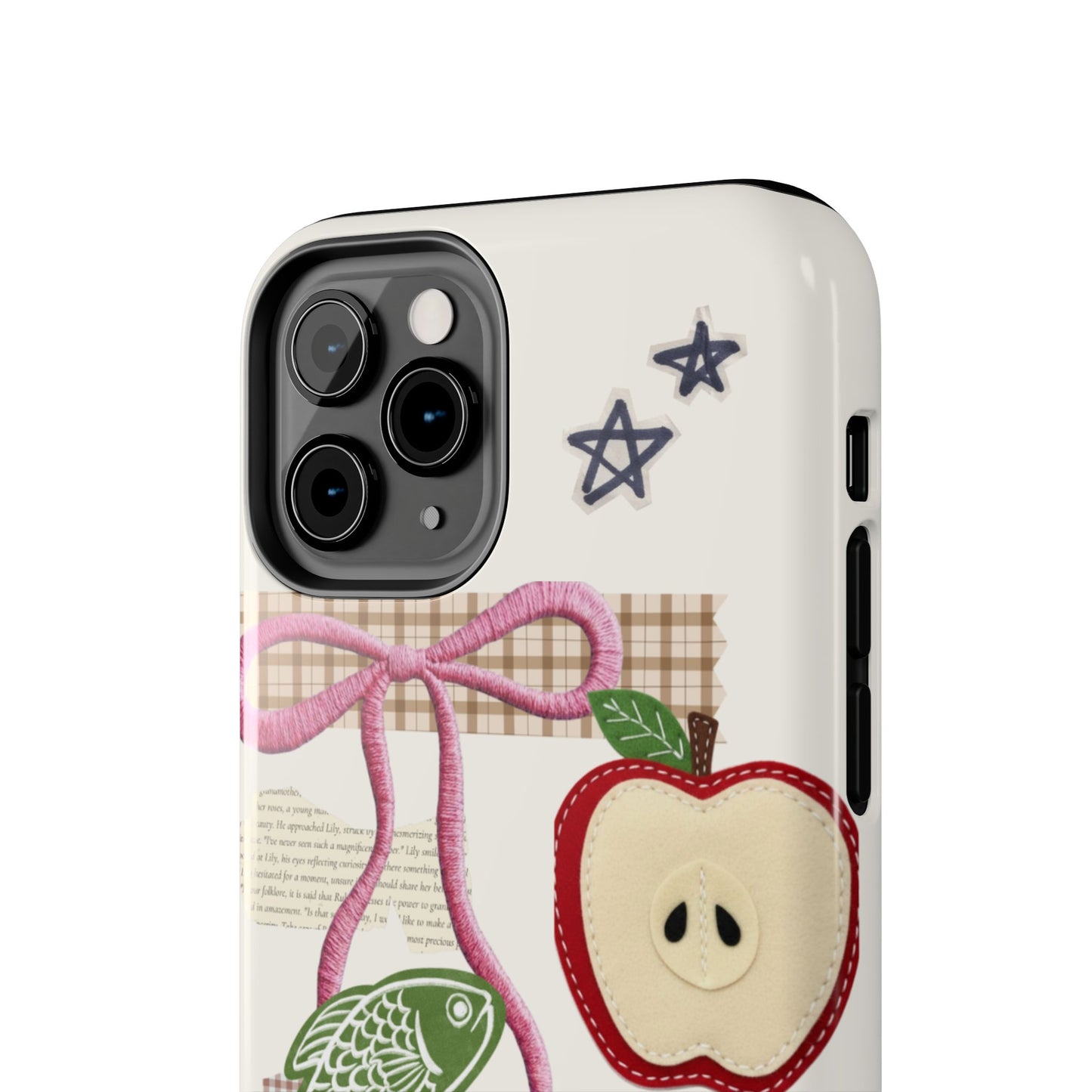 Spring Fling — Collage of Flowers Stars Fruit Fish Newspaper Cream Phone Case