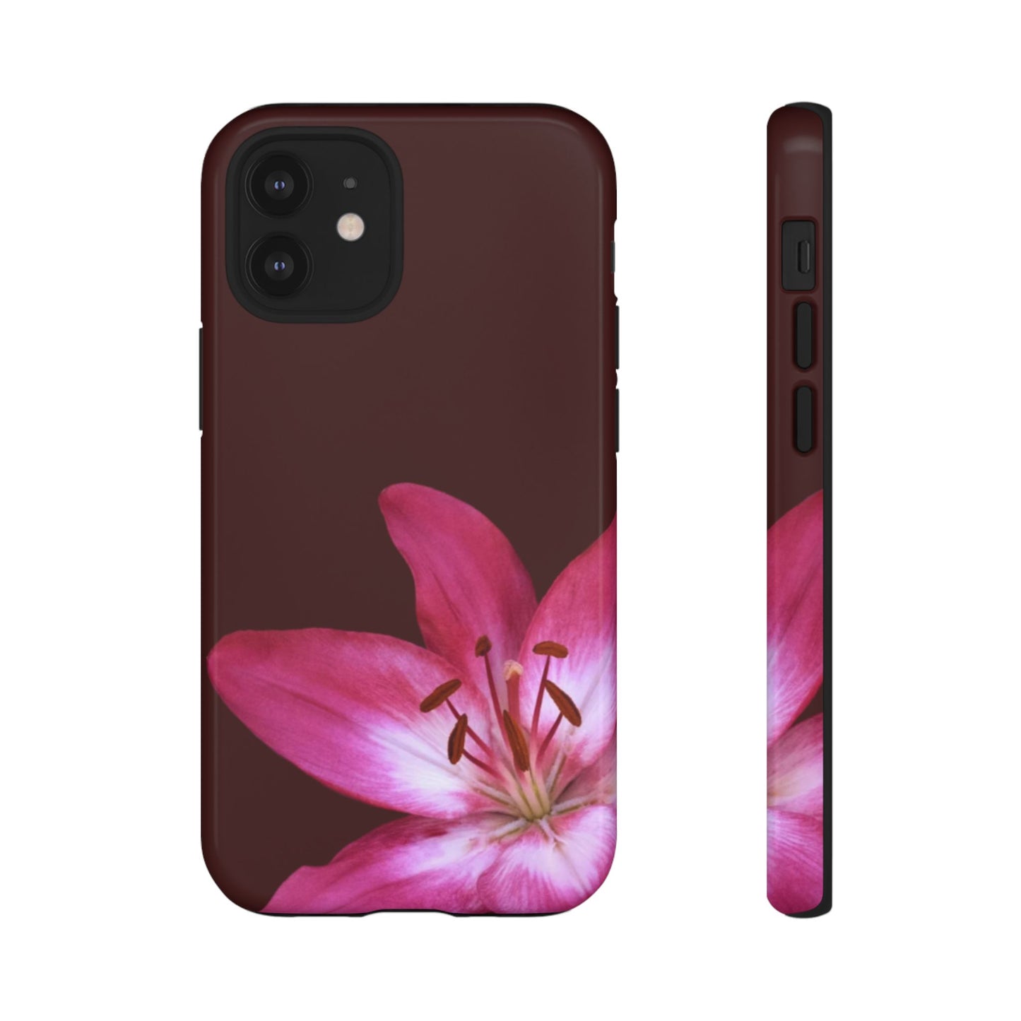 Burgundy Lily Floral – Phone Case Tough Case