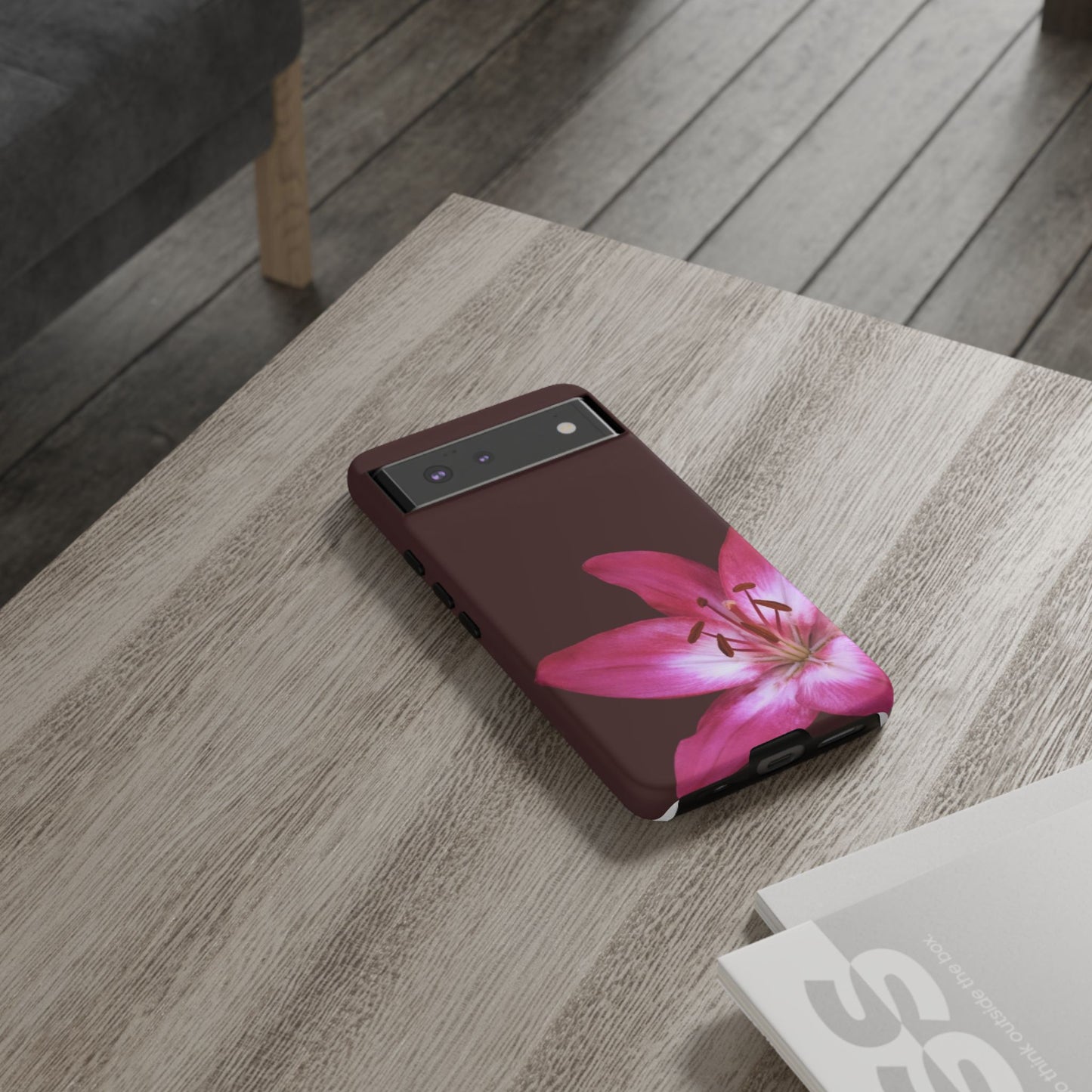 Burgundy Lily Floral – Phone Case Tough Case