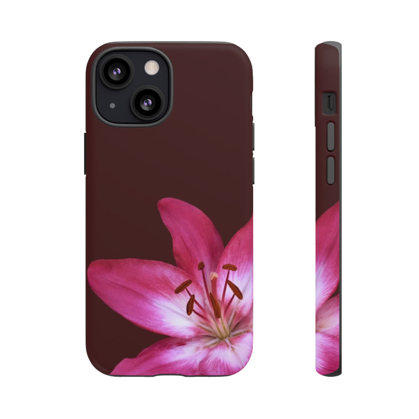 Burgundy Lily Floral – Phone Case Tough Case