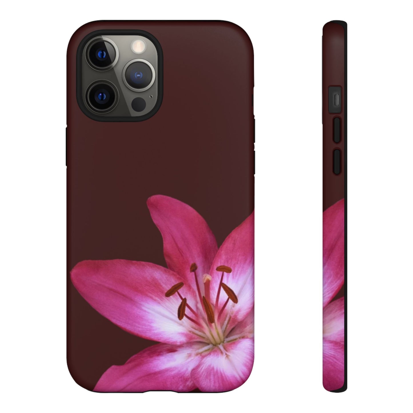 Burgundy Lily Floral – Phone Case Tough Case