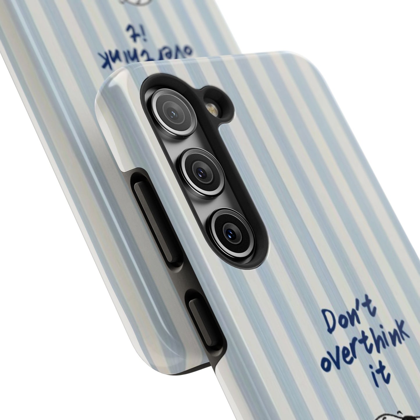 Snoopy "Don't Overthink It" Tough Phone Case — Striped Protective Cover