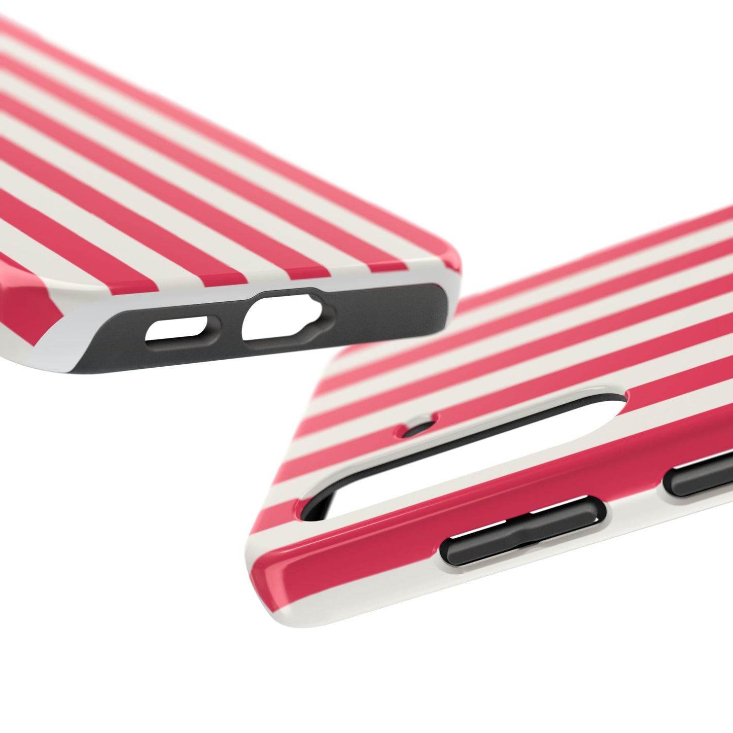 Red Strips — Red & White Vertical Stripe Tough Phone Case
