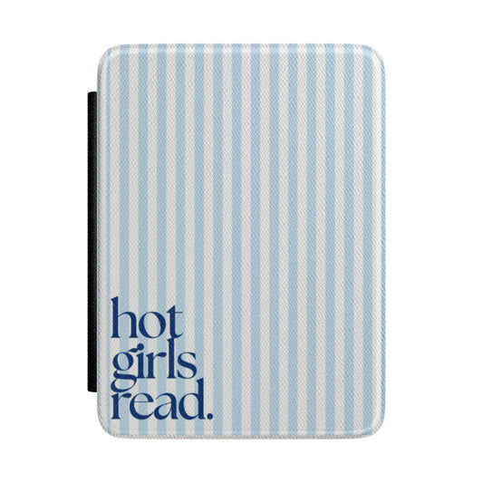 Hot Girls Read -Kindle Case  Blue Stripe E-Reader Cover