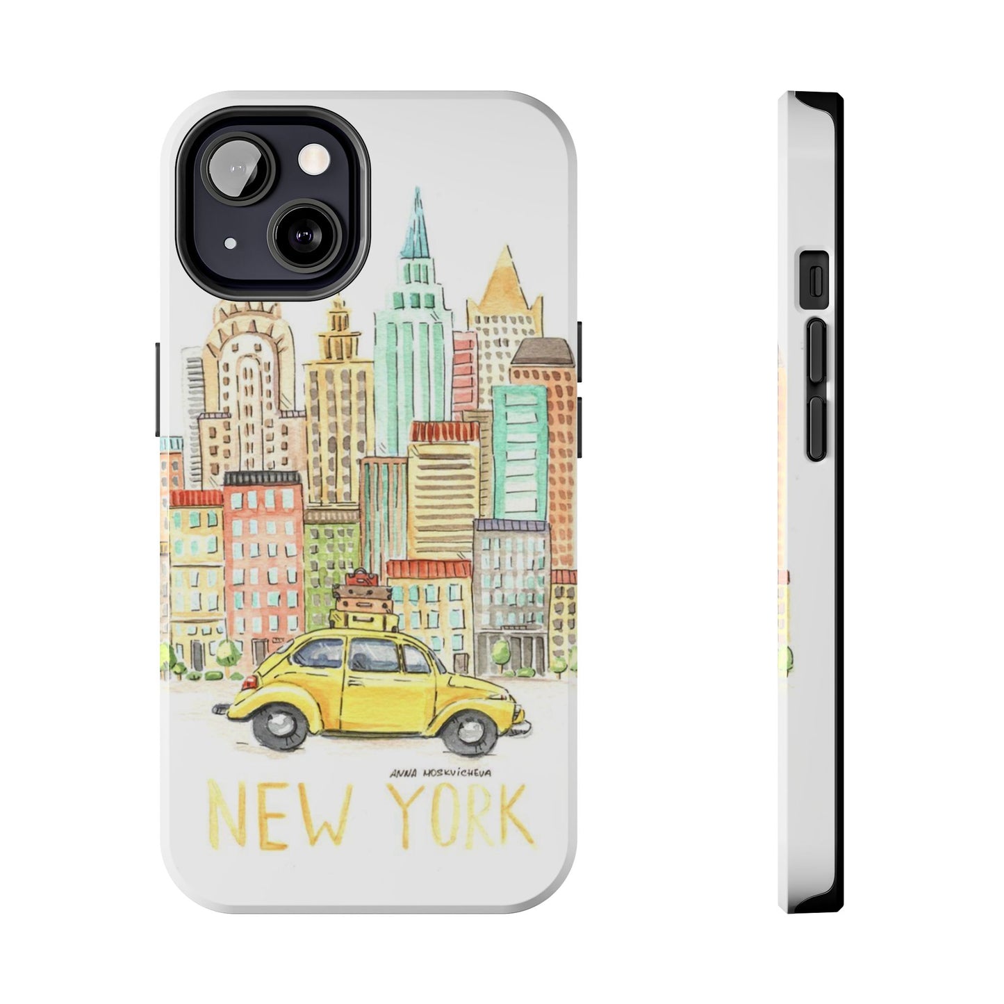 New York – New York Watercolor Skyline Tough Phone Case