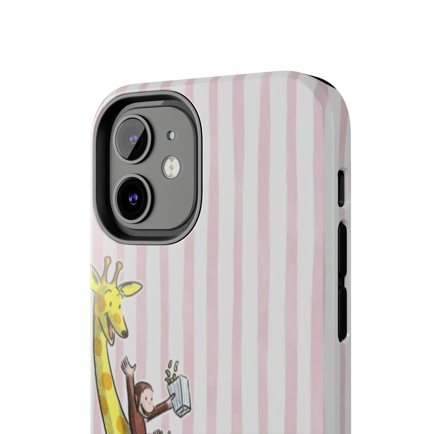 Curious George and Giraffe — Giraffe & Monkey Phone Case Cute Pink Striped Tough Case