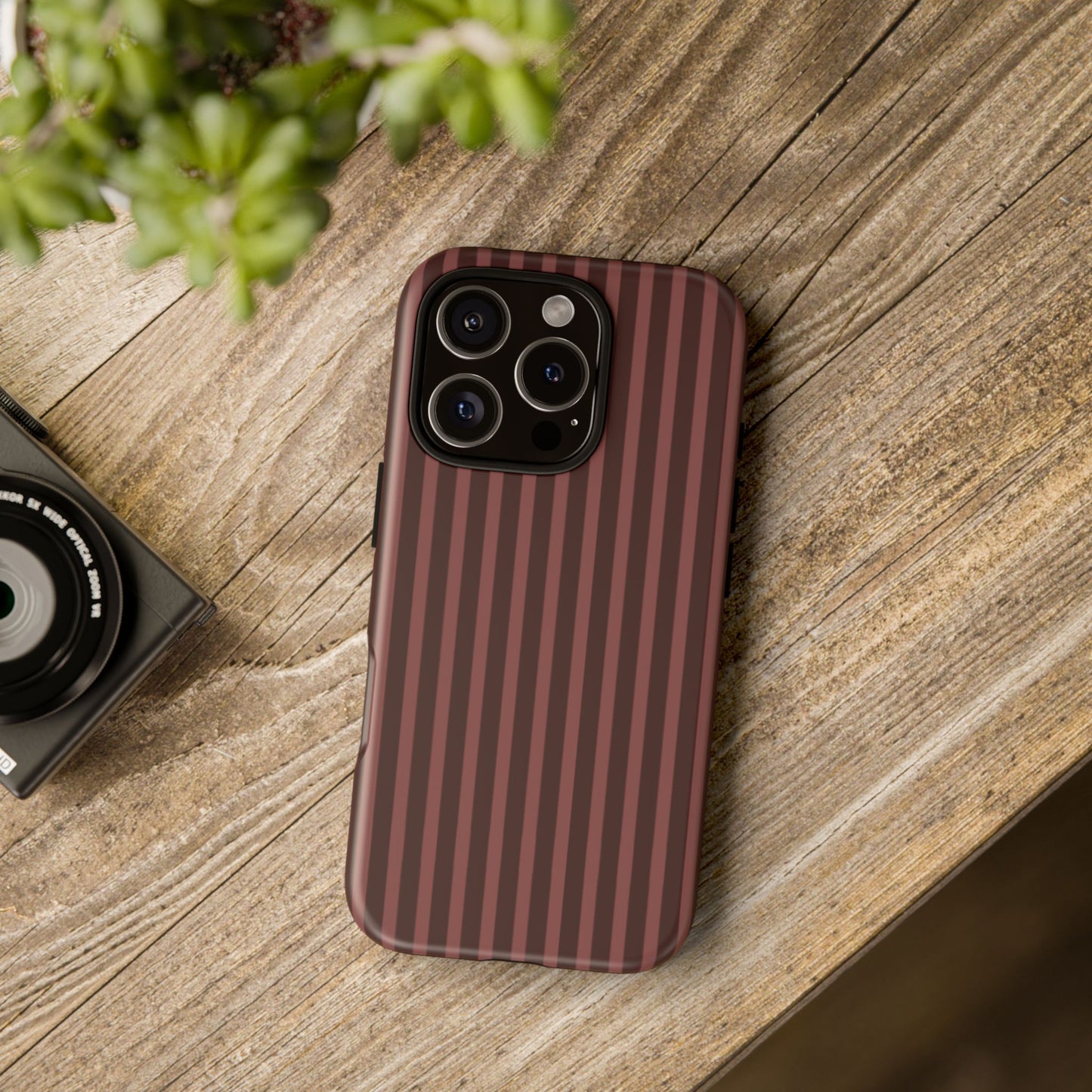 Striped Double Burgundy  — Tough Phone Case