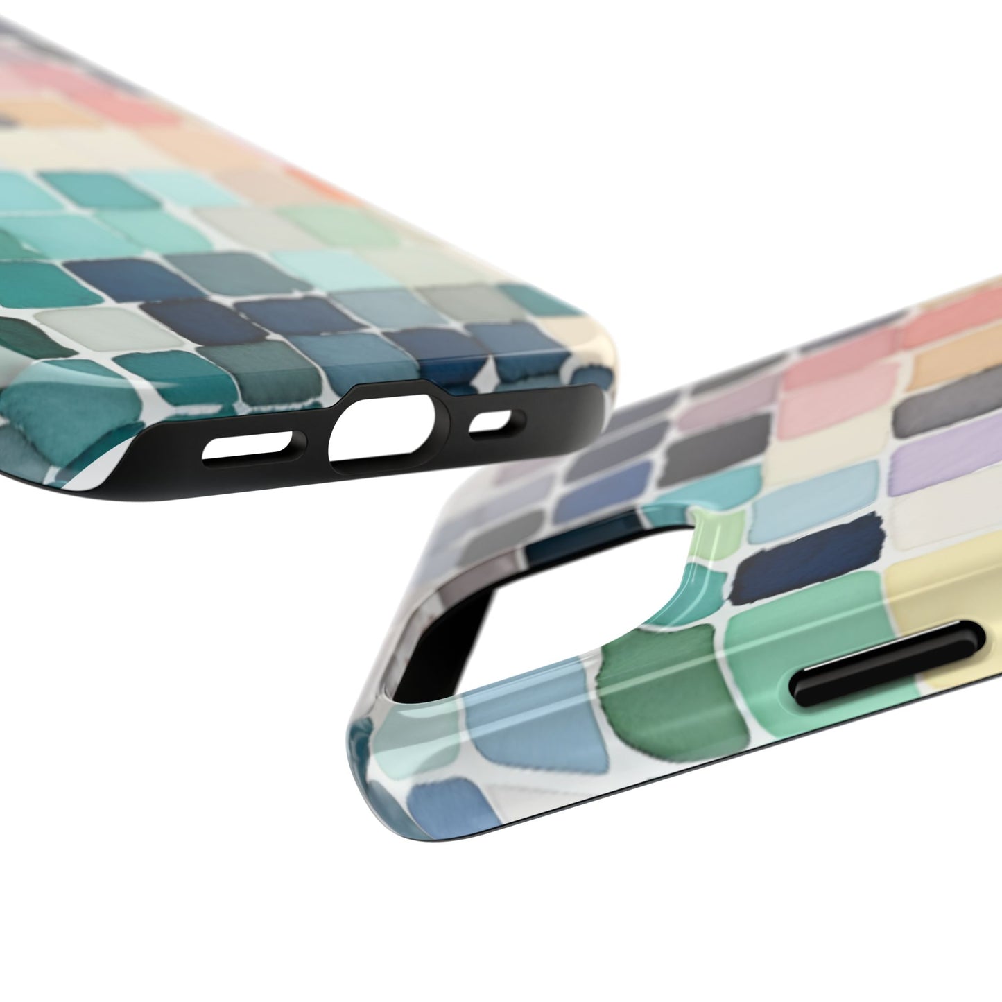 Watercolor —  Abstract Mosaic Tough Phone Case Pastel Tile Protective Cover