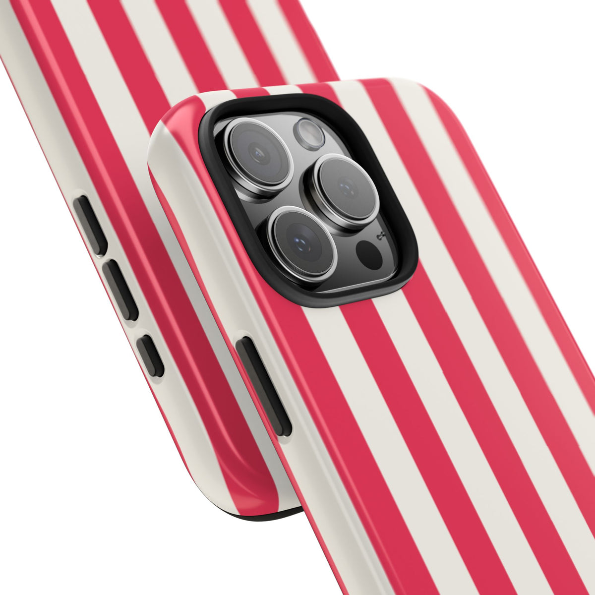Red Strips — Red & White Vertical Stripe Tough Phone Case