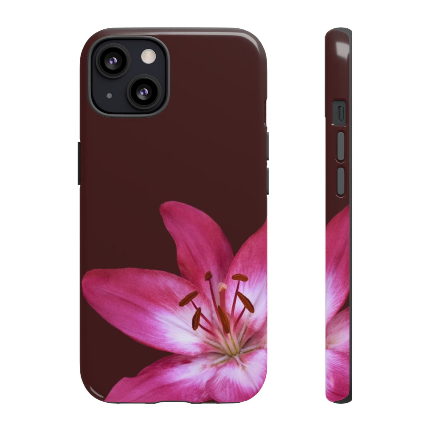 Burgundy Lily Floral – Phone Case Tough Case