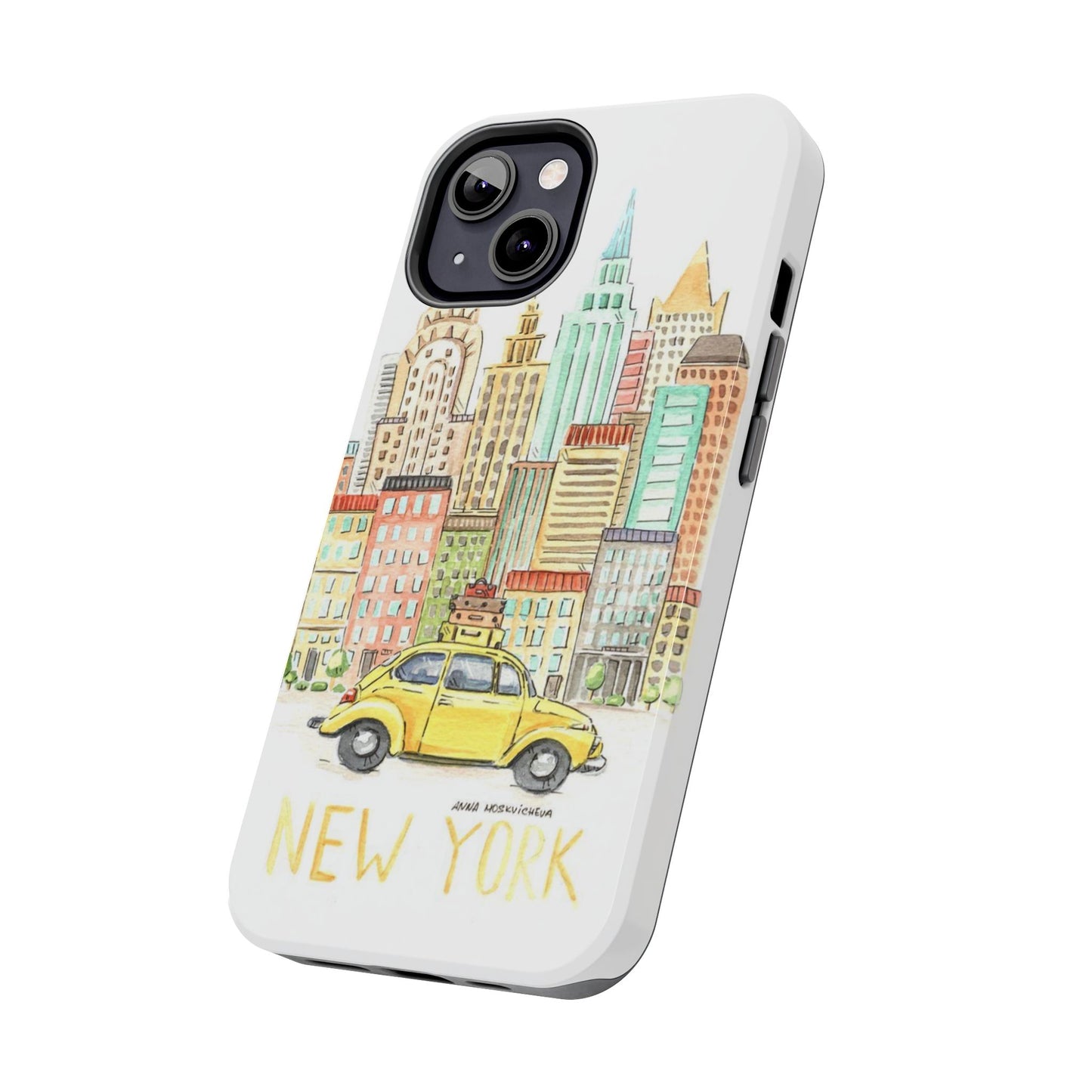 New York – New York Watercolor Skyline Tough Phone Case