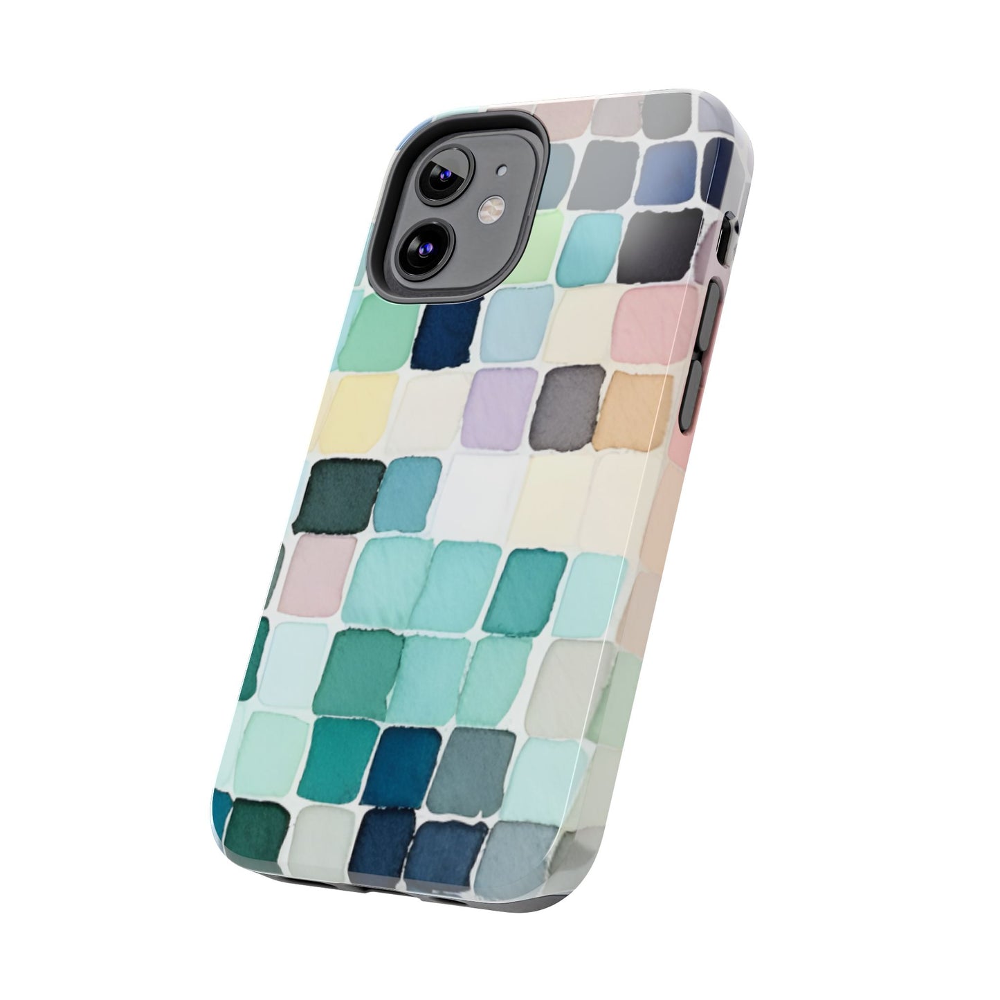 Watercolor —  Abstract Mosaic Tough Phone Case Pastel Tile Protective Cover