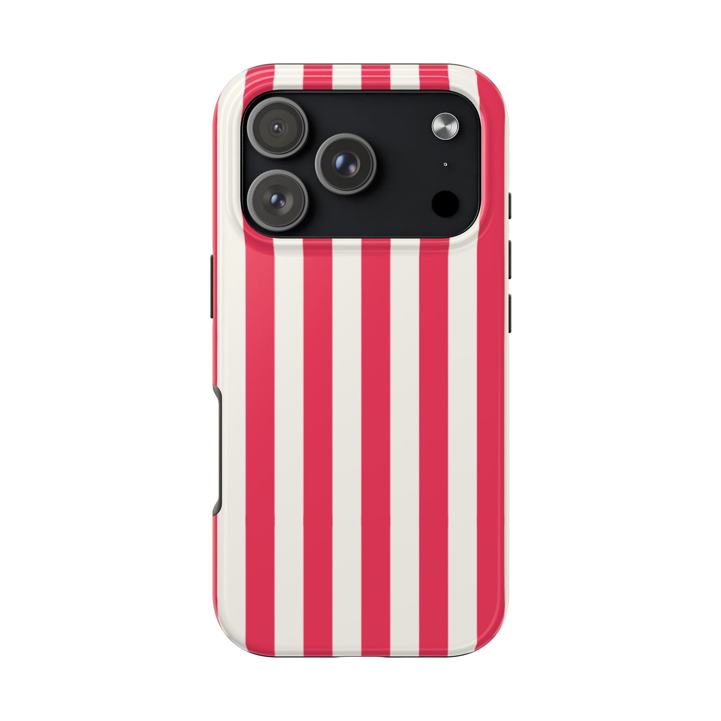 Red Strips — Red & White Vertical Stripe Tough Phone Case