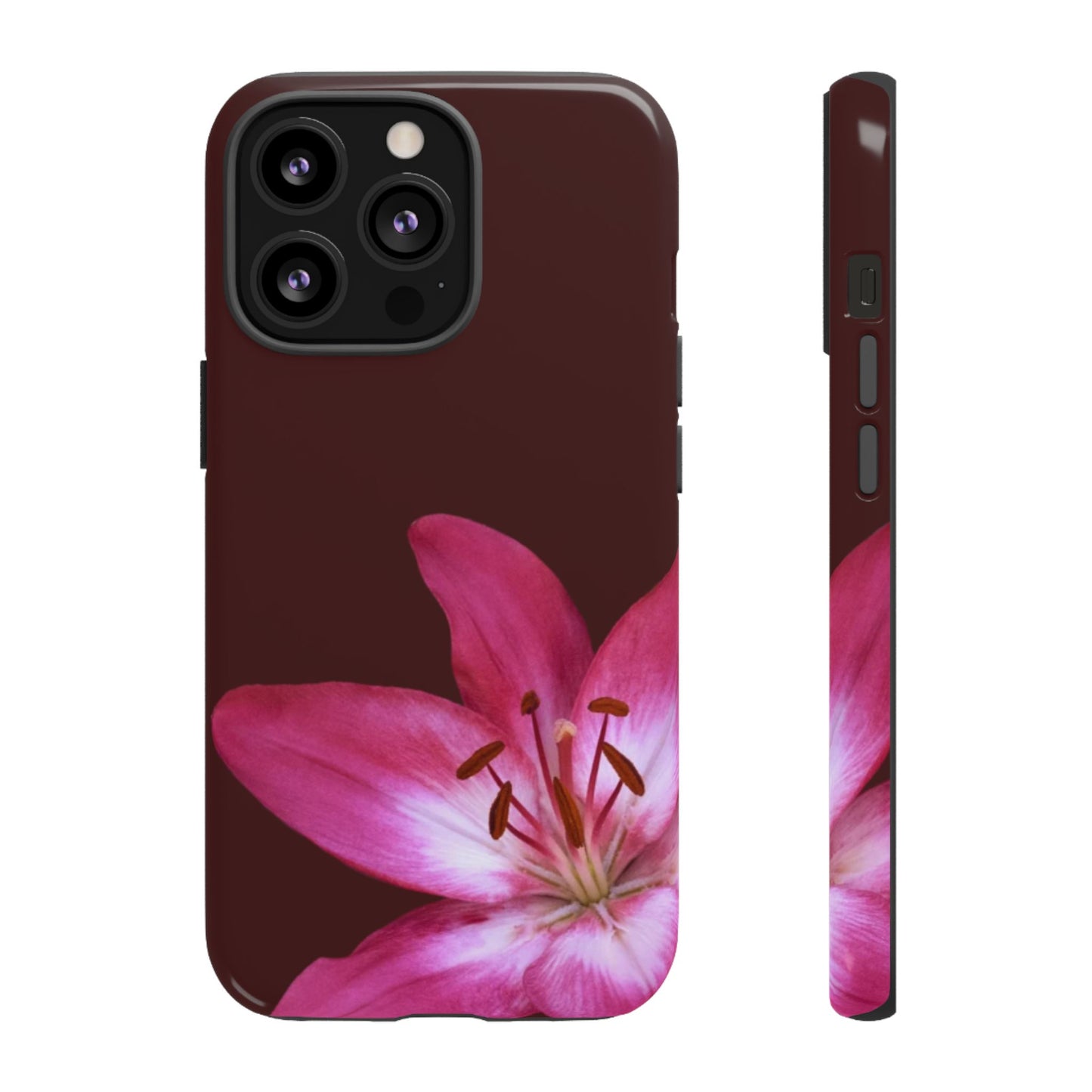 Burgundy Lily Floral – Phone Case Tough Case