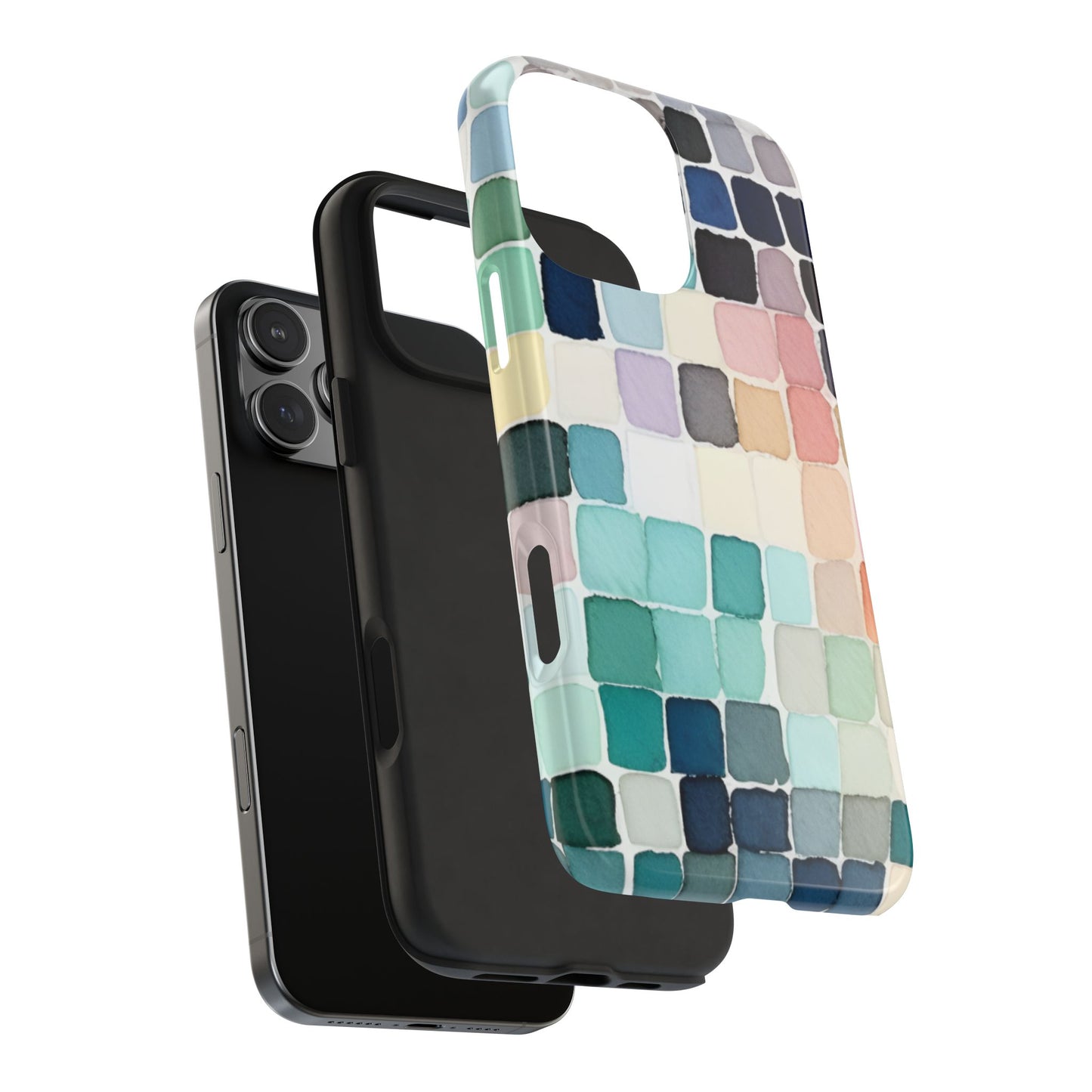 Watercolor —  Abstract Mosaic Tough Phone Case Pastel Tile Protective Cover